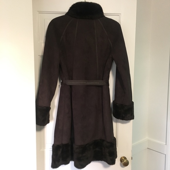 ELLEN TRACY Brown Faux-fur Coat - Picture 4 of 8